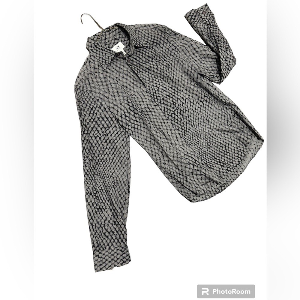 Armani Exchange Gray & Black Dress Shirt